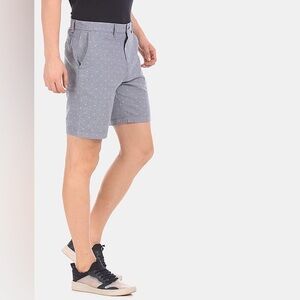 Tommy Hilfiger Men's Shorts- Blue with White Geometric Shapes